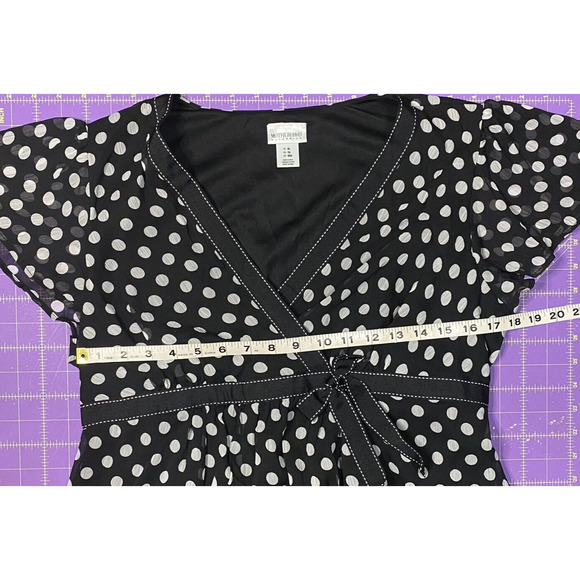 Motherhood Maternity Dress Black and White Polka Dot Pregnancy Baby Shower - Picture 13 of 16